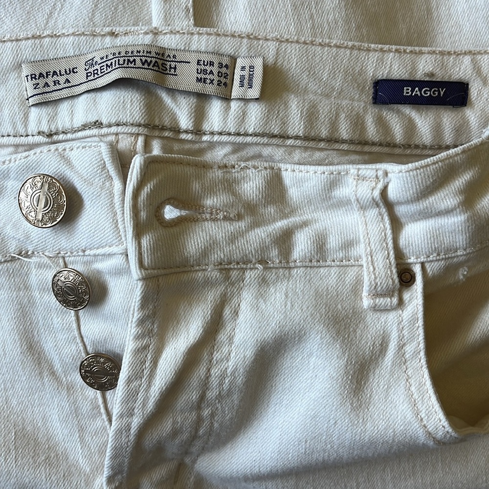 Zara Trafaluc Cropped Denim Jeans Size US 02 - Picture 6 of 6